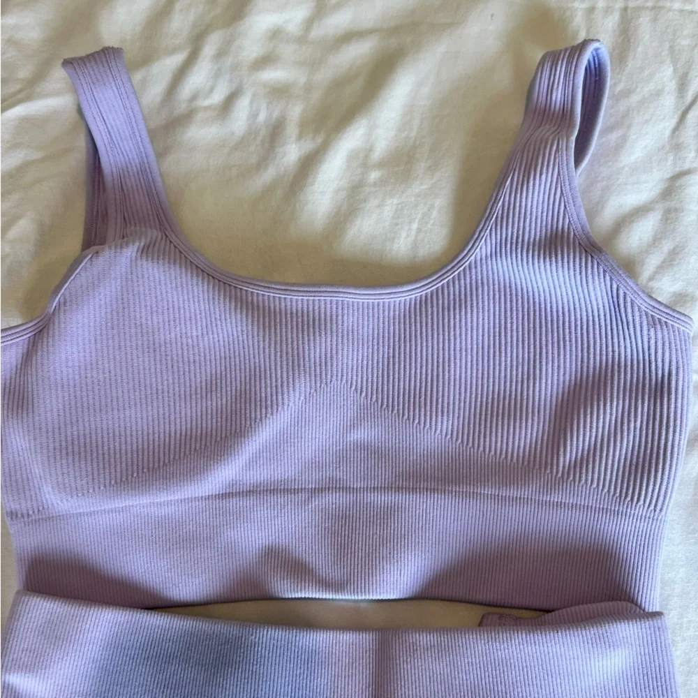 Lavender Ribbed Two-Piece Set - Picture 3 of 4